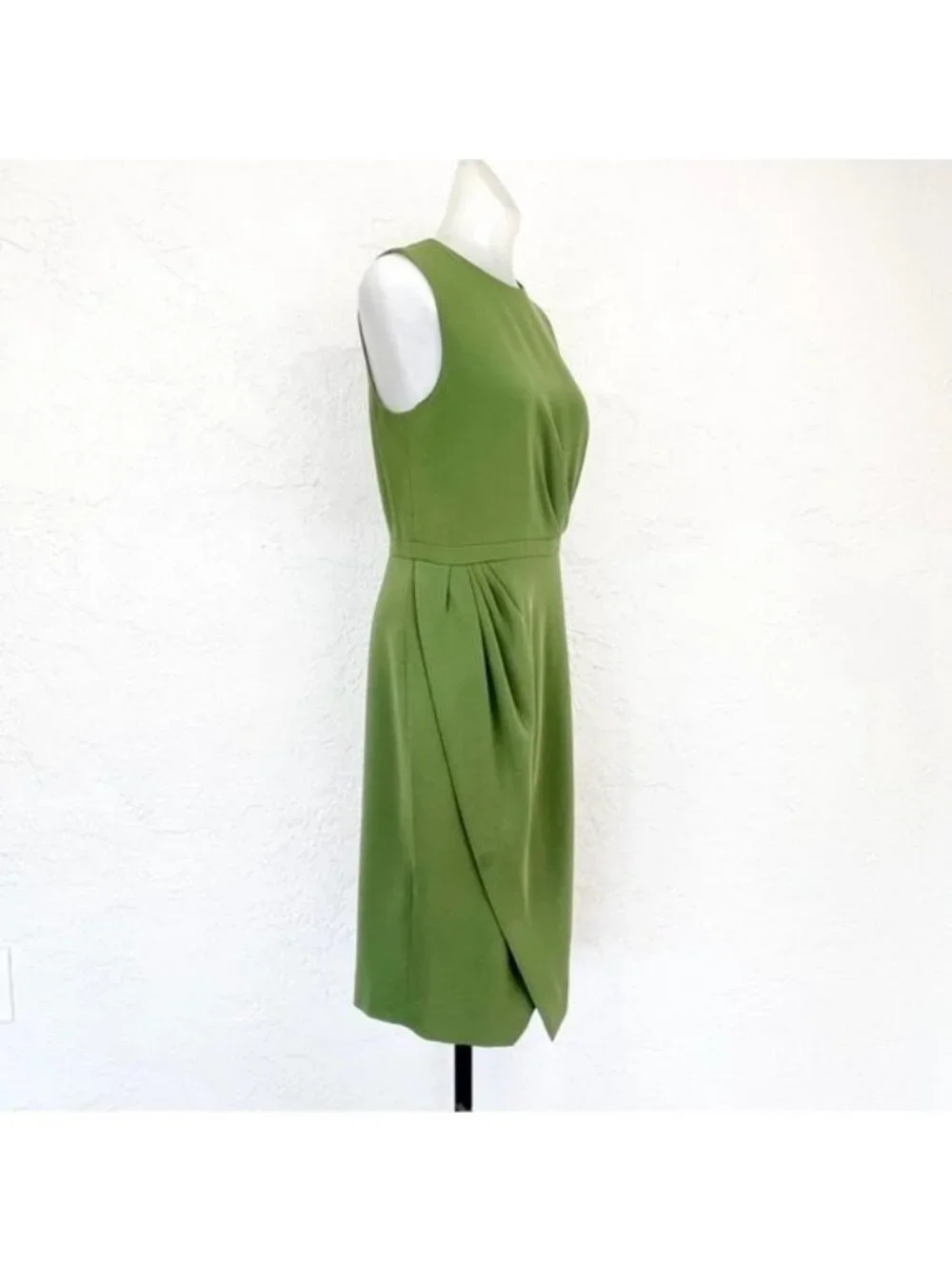 J. Crew Asymmetrical sleeveless Sheath Dress in dark seaweed Green 2